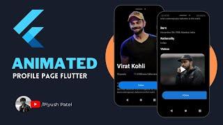 Animated User Profile Page Flutter | Visual Code