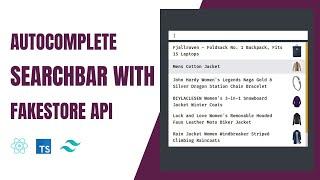 Build an autocomplete search bar with react typescript and tailwind css