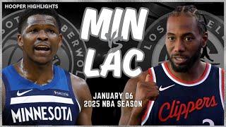 Minnesota Timberwolves vs LA Clippers Full Game Highlights | Jan 6 | 2025 NBA Season