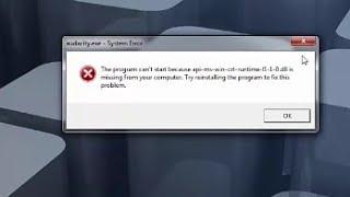 Audacity exe system error|Audacity api - ms - win - crt - runtime - 11-1-0.dll is missing Error Fixe