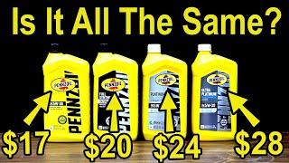 Are They All The Same Motor Oil? Let's Settle This!  Four Levels of Pennzoil Motor Oil Compared