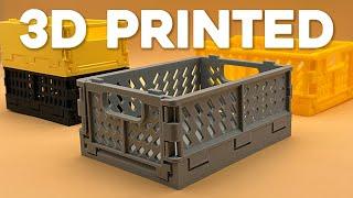 I 3D Printed This Foldable and Stackable Storage Crate