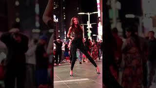 Beyonce Shakira Heels Dance Video in Times Square NYC  - Liz Sanchez