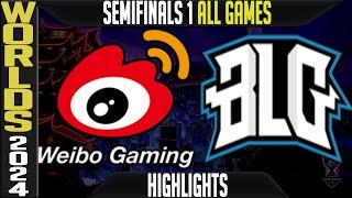 WBG vs BLG Highlights ALL GAMES | LoL Worlds 2024 Knockouts Semifinals | Weibo vs Bilibili