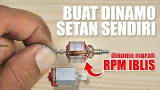 CARA BUAT DINAMO SETAN SENDIRI DARI DINAMO MURAHAN DAN TRAFO BEKAS ! How to Make High Speed Dynamo