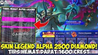 TIPS PALING HEMAT DAPAT SKIN LEGEND ALPHA CUMA 2500 DIAMOND DAPAT 1600 CREST - MOBILE LEGENDS