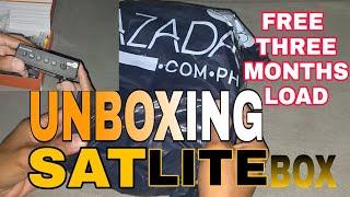 UNBOXING LAZADA SATELLITE  BOX FREE LOAD