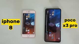 iphone 8 vs poco x3 pro pubg test, comparison iPhone 8 vs poco x3 pro, x3 pro pubg test,