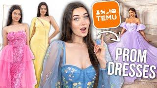 TRYING ON CHEAP PROM DRESSES FROM TEMU... IS IT A SCAM!?