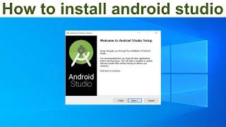 How to setup android studio in windows 10