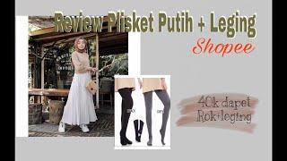 Rok plisket putih + leging wudhu murah // shopee haul #9