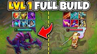 LEAGUE OF LEGENDS BUT WE'RE FULL BUILD AT LEVEL 1! (THIS IS SO UNBALANCED)