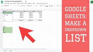 Google Sheets- How to Make a Dropdown List in Google Sheets