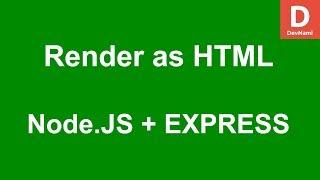 Express.js How to Render Output as HTML with Express in Node.js