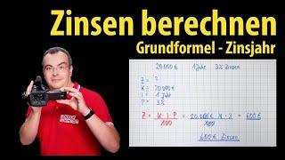 Zinsen berechnen - KIP-Formel - Grundformel  (1 Jahr) kennenlernen | Lehrerschmidt