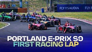 Jostling at the start!  | First racing lap of the Season 9 Southwire Portland E-Prix
