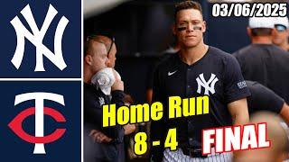 Yankees vs Twins [Innings 9th] Game Highlights Mar 6, 2025 | MLB Highlights 2025