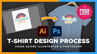 Simple T-Shirt Design Process | Adobe Illustrator & Photoshop 2021