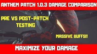 Anthem Patch 1.0.3 Damage Comparison - Damage Testing - Optimize Your Build!