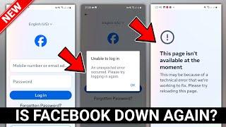 Facebook Unable to Login An Unexpected Error Occurred Problem | Facebook is Down Problem 2024