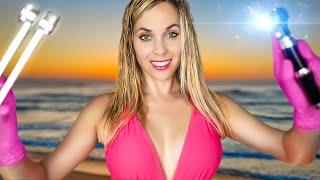 ASMR Intense Ear Cleaning on the BEACH Relaxing Tuning Fork, Otoscope Exam, Compilation