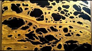 Dark Gold Marble Paint !! Cat Motif Effect Emas dan Background Gelap