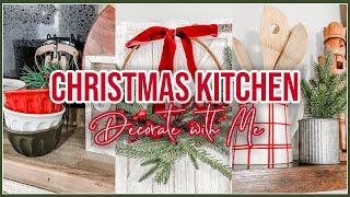 *NEW* CHRISTMAS KITCHEN AND DINING ROOM DECORATE WITH ME 2024 | FARMHOUSE CHRISTMAS DECOR IDEAS