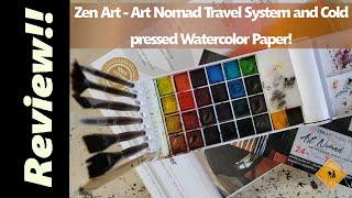 ZenART ~Art Nomad Travel Watercolor Palette+Cold Pressed Watercolor Paper Block.