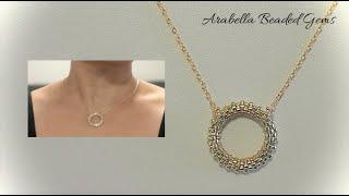 How to Make a 3D Circle Beaded Pendant Necklace / Peyote Stitch Tutorial / Left-Handed