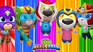 Talking Tom Hero Dash - Discover all the heroes - Complete walkthrough - All BOSSES - Gameplay