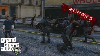 GTA 5 -  Franklin Becomes A Zombie｜And Attacked The Police Station