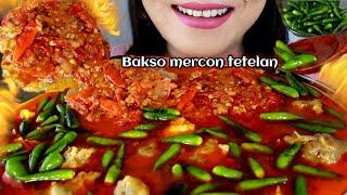 ASMR BAKSO MERCON TETELAN PEDAS MEMATIKAN  | SPICY MEATBALLS  | ASMR MUKBANG INDONESIA