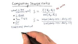 Computing sharpe ratio