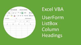 Excel VBA UserForm ListBox Column Headings