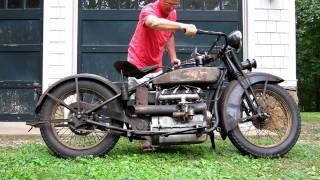 1928 Henderson Deluxe Antique Motorcycle Running