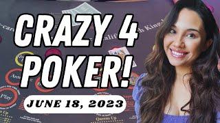 WINNING WITH ACE HIGH??  CRAZY FOUR POKER in Las Vegas! Can we get close to the PROGRESSIVE? 