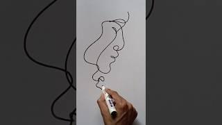 Abstract Face Line Art Drawing Ep-532| Babai Adhikary #art #draw #lineart #shorts #thebabaiadhikary