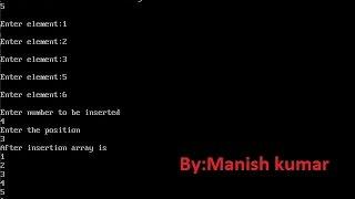 C program to insert a number at a given location in an array-37