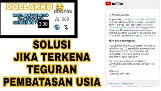 CARA MENGATASI TEGURAN PEMBATASAN USIA YOUTUBE