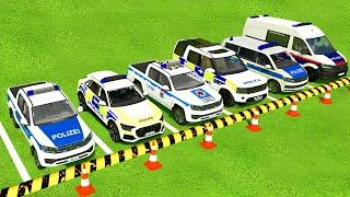 TRANSPORTING ALL POLICE CARS, AMBULANCE EMERGENCY VEHICLES with SCANIA TRUCKS !! FS22