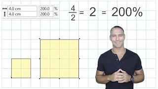 Scale Factor As A Fraction, Decimal And A Percentage