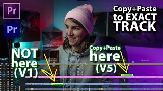 Can't copy + paste to SPECIFIC TRACK? Here's How to ACCURATELY PASTE CLIP in Premiere Pro Timeline