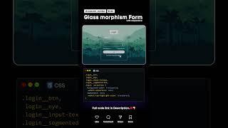 Glass Morphism Form  #css #coding #Forms #Website #frontenddeveloper #responsivewebsite