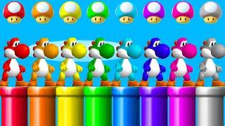 All Playable Yoshi Colors in NSMBW 🟠🟡🟢🟣🟤