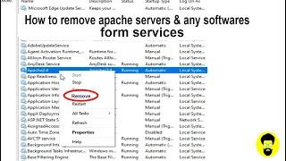 How to remove and install apache servers from services and other applications || purna rao raparthi