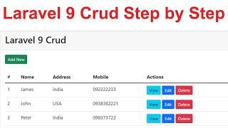 Laravel 9 crud step by step