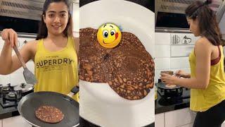 Actress Rashmika Mandanna Making Pancakes At Home | Rashmika Mandanna Dance Video | Wall Post