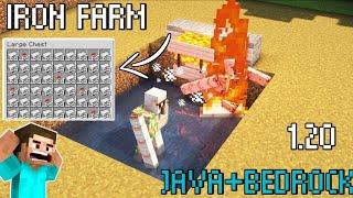 How To Make Easy Iron Farm  %work(Java+Bedrock/pe)| in 1.20|MC ANIOXX|