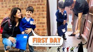 Baby's first day of School in England. Indian Family in UK.