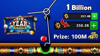 8 Ball Pool 1 Billion Coins in 1 video  New Year Special 100M Table